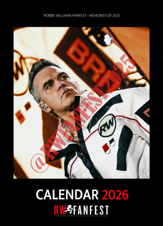 EUROPE ONLY - Robbie Williams fundraising 2026 Wall Calendar