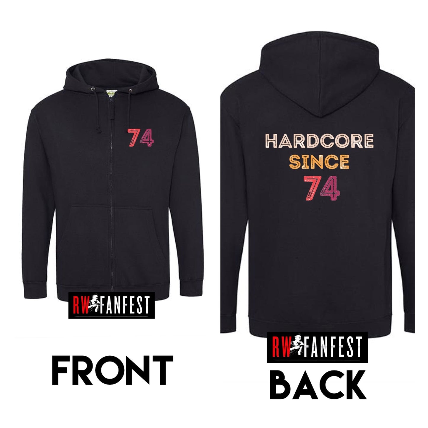 Hardcore 74 zip up hoodie