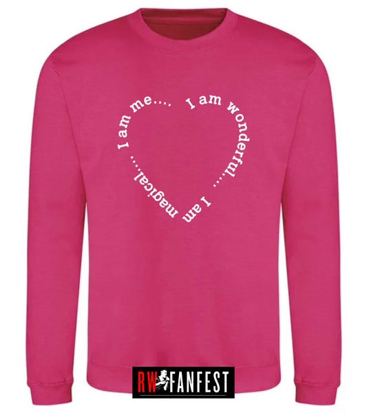 “Wonderful, magical, me” sweatshirt in Hot Pink