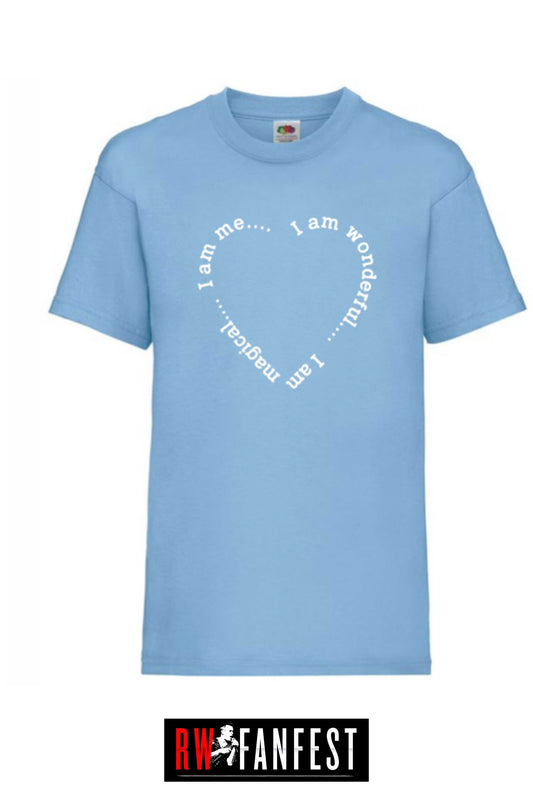 Childs T Shirt “I am wonderful. I am magical. I am me,” in Light Blue