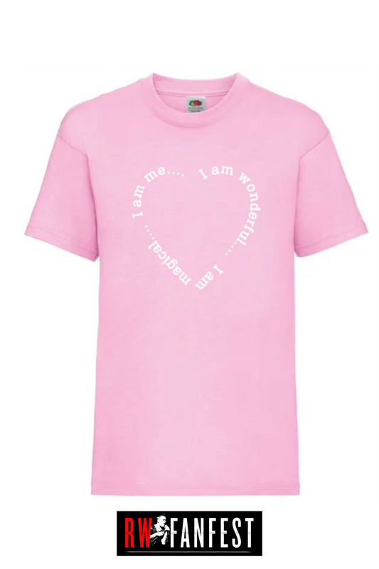 Childs T Shirt “I am wonderful. I am magical. I am me,” in Baby Pink