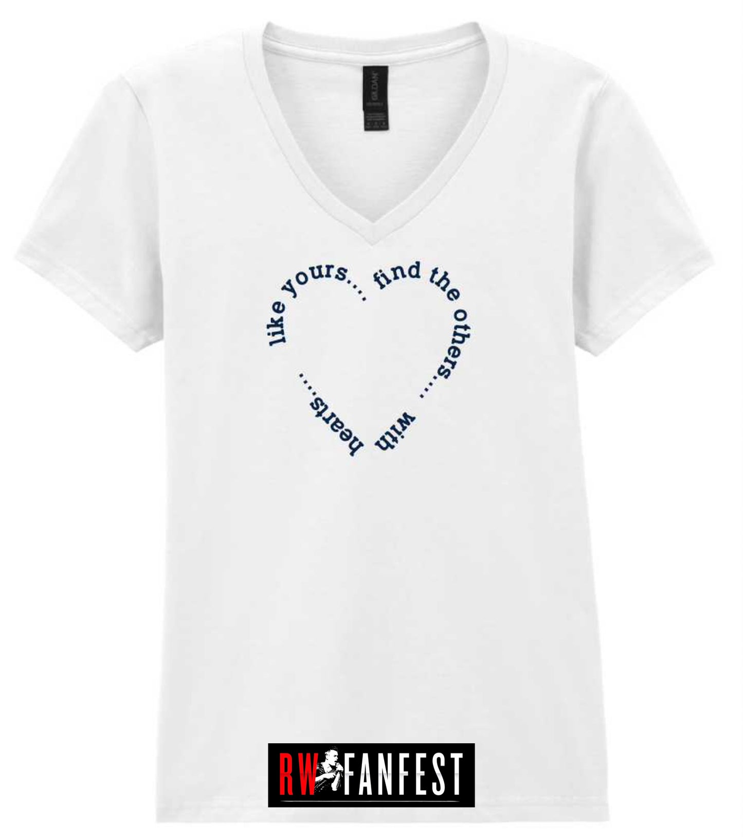 “Find the others” LADIES FIT classic V neck T-shirt in white