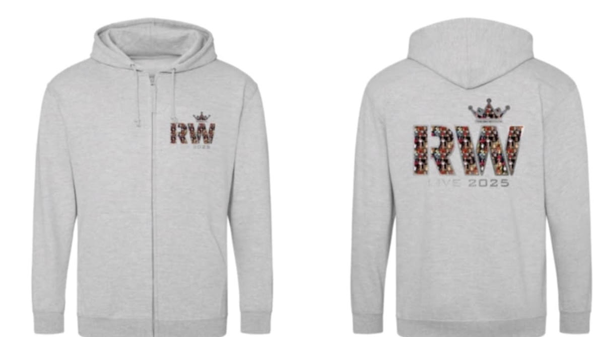 2025 Tour - zip up hoodie in heather grey