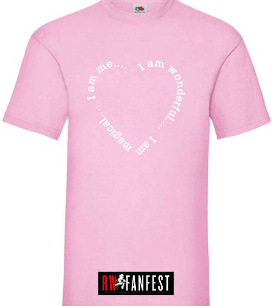 “Wonderful, magical, me” T-shirt in baby pink