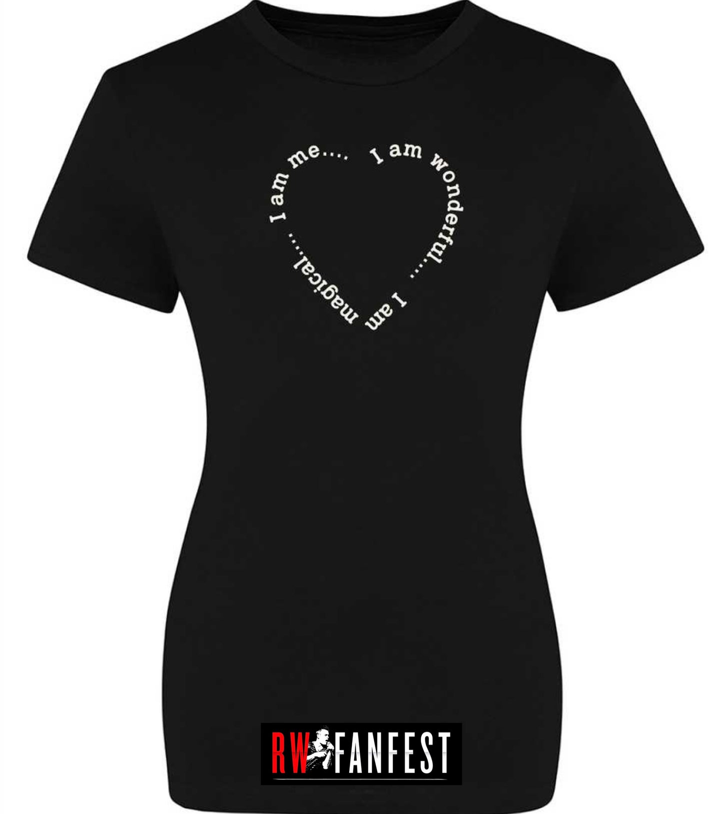 “I am wonderful. I am magical. I am me,” LADIES FIT classic round neck T-shirt in Black