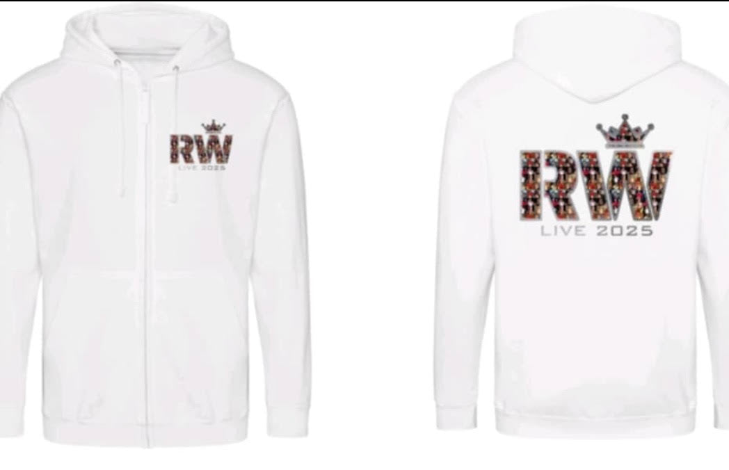 2025 Tour - zip up hoodie in white